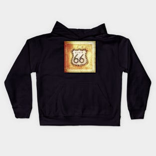 Vintage Route 66 Sign - photography Kids Hoodie